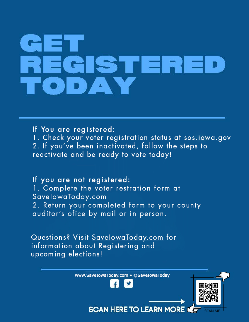 Get Registered To Vote Save Iowa Today